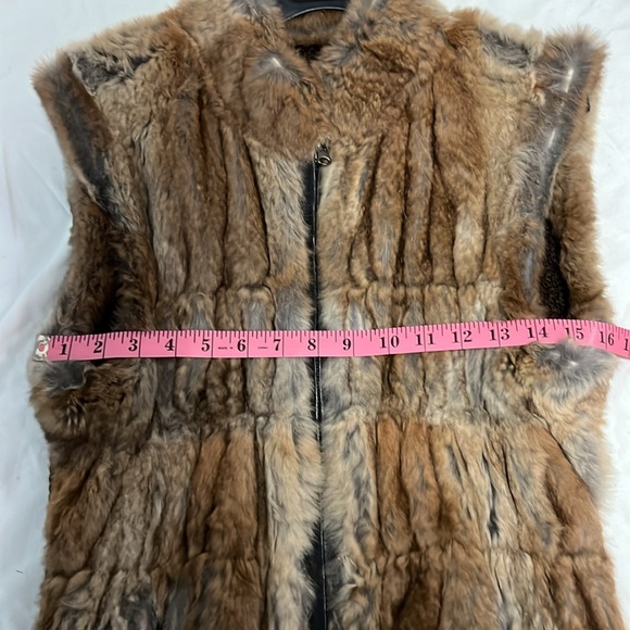Linda Richards Luxury Reversible Rabbit Fur Silk Vest Jacket Top Medium - Picture 10 of 10